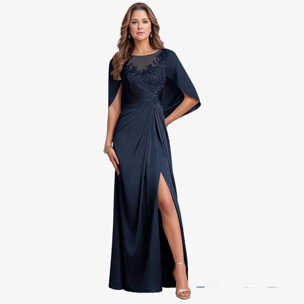 Elegant Navy Evening Gown